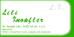 lili knopfler business card